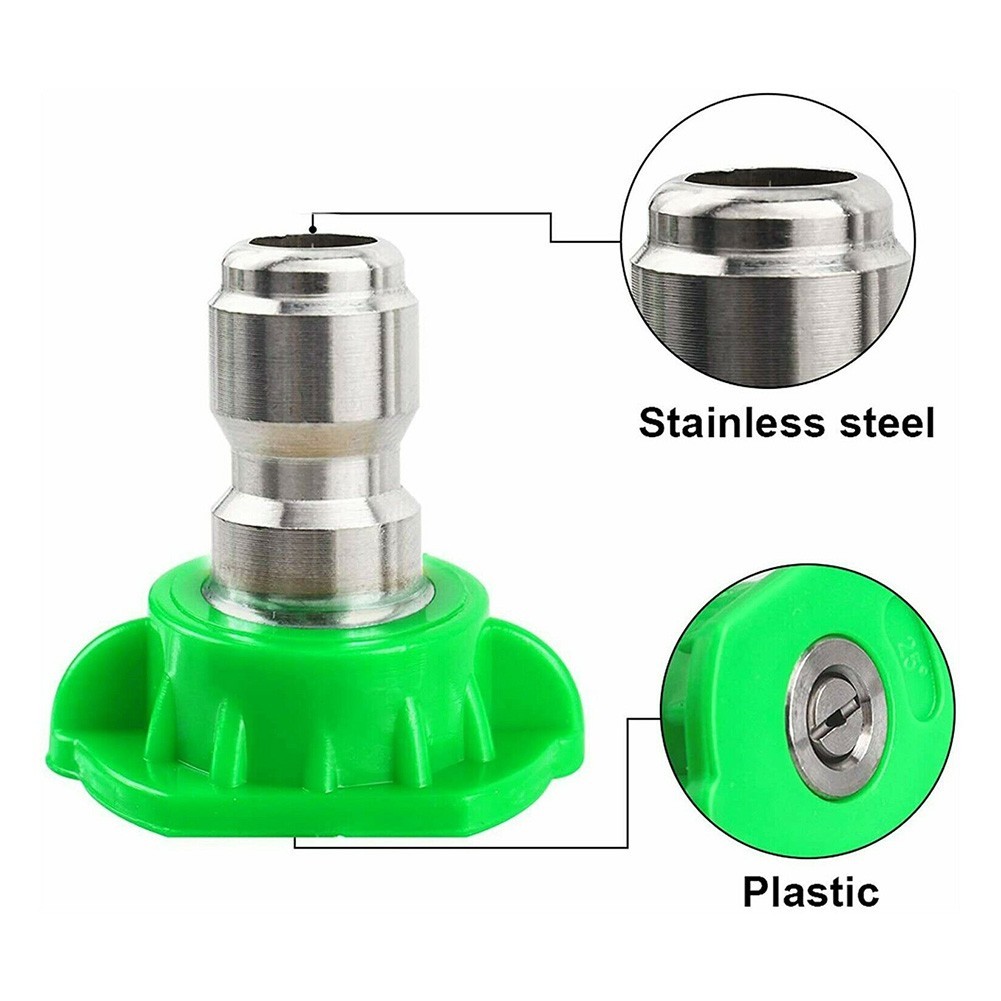 Pressure Washer Spray Nozzle Tips 0 15 25 40 Degree 1/4” Male Thread