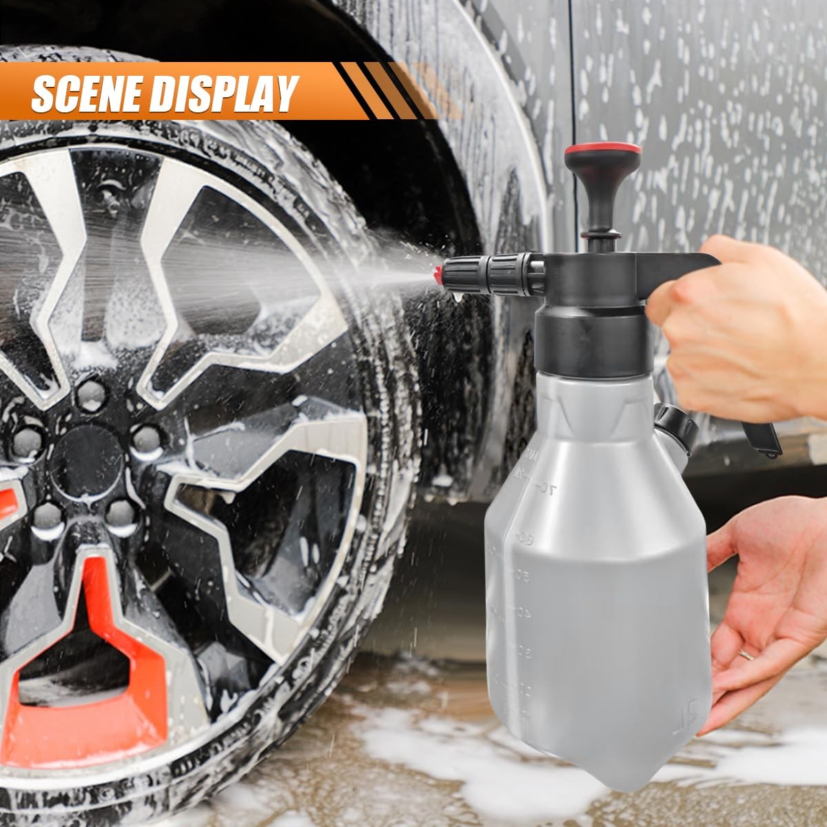 2L Car Wash Pump Foam Sprayer, 0.5 Gallon Hand Pump Sprayer, Car Wash Foam Gu…