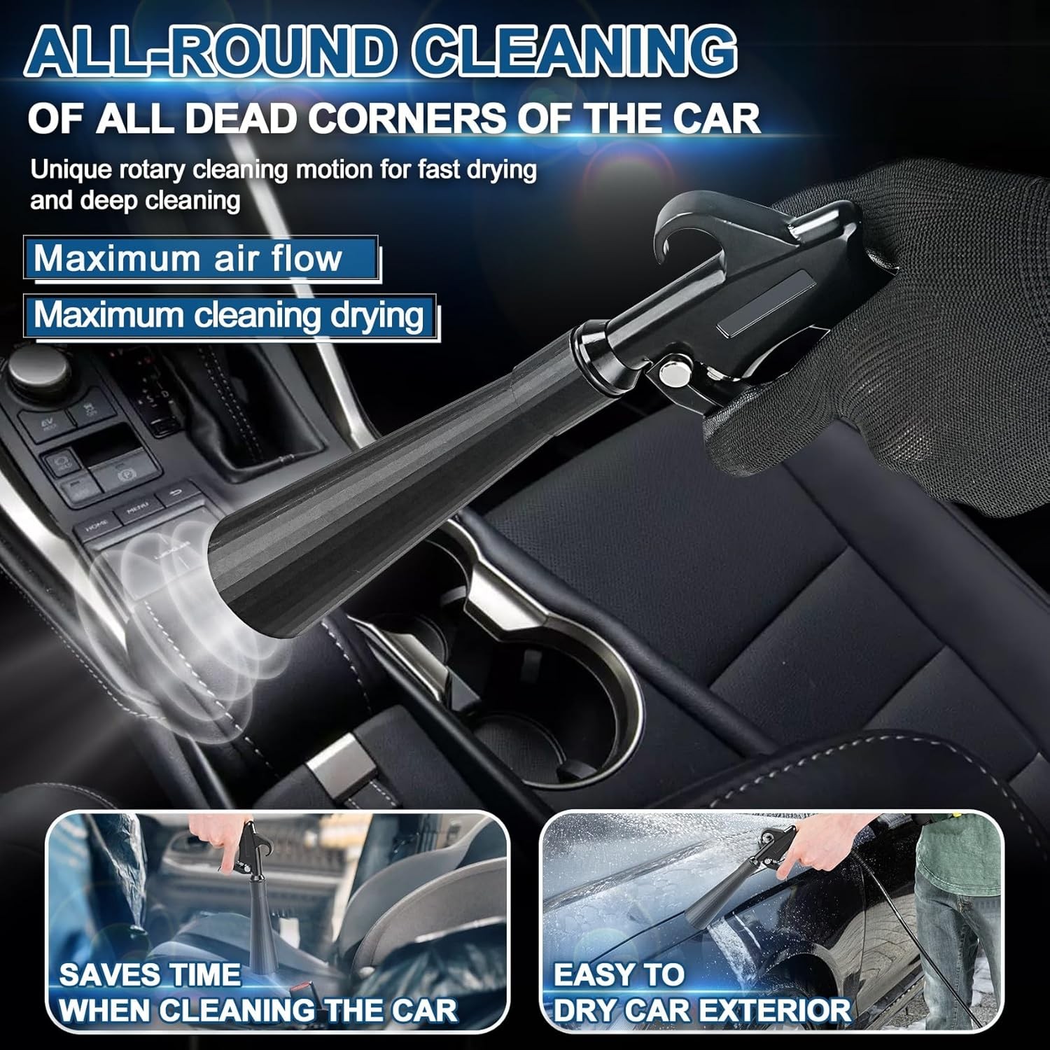 Detailing Car Cleaning Gun Interior Dryer Air Blow Gun, High Pressure Blower…