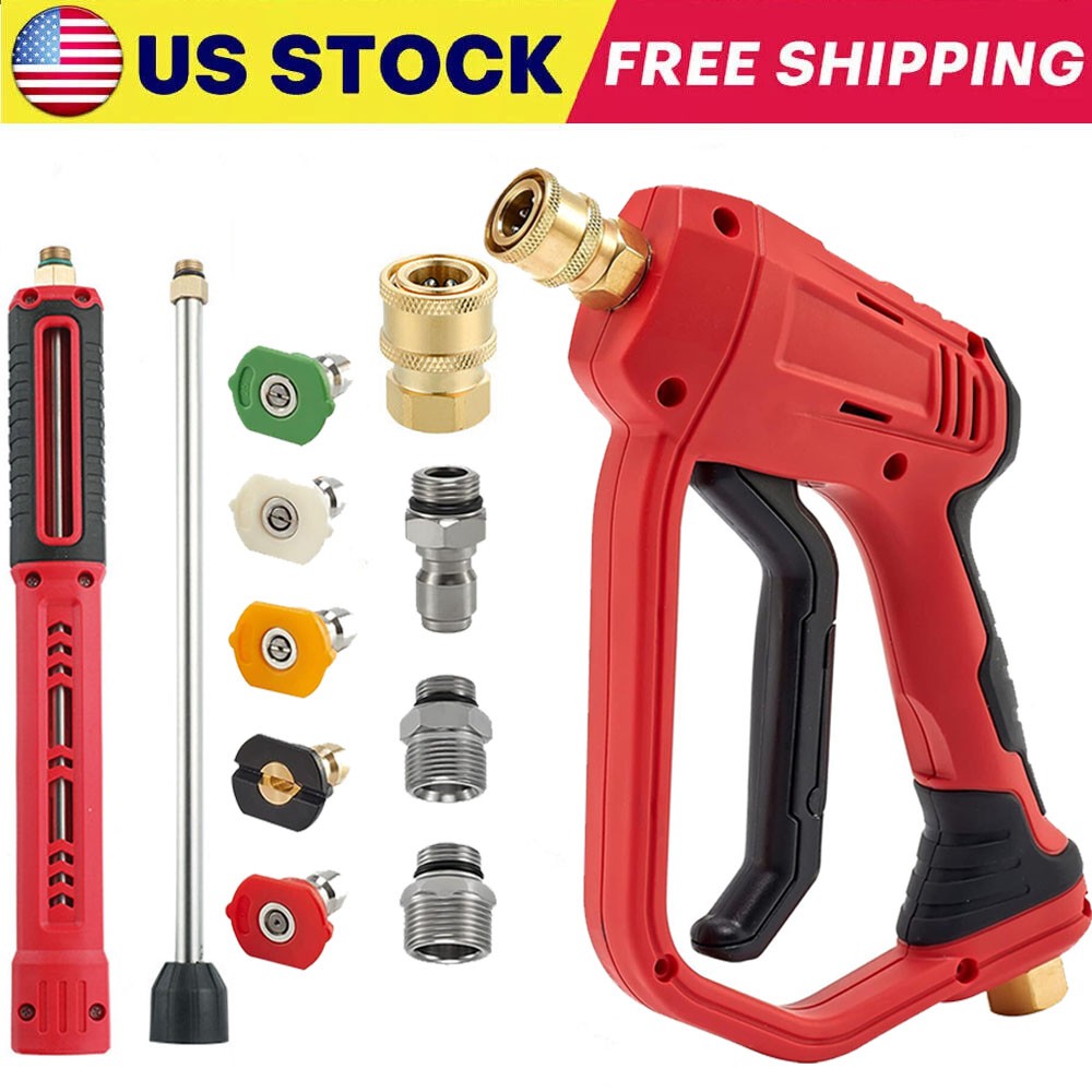 High Pressure 4000PSI Car Power Washer Gun Spray Wand Lance 5 Nozzle Tool 1/4″