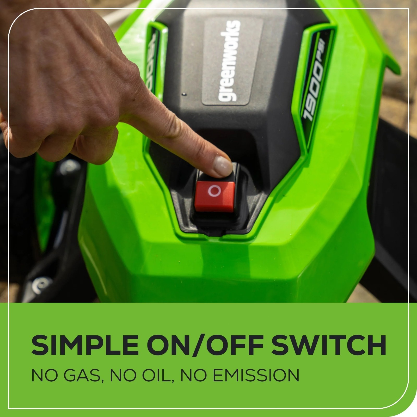 Greenworks 1900 PSI 1.2 GPM Electric Pressure Washer 25ft Hose w/4 Nozzles