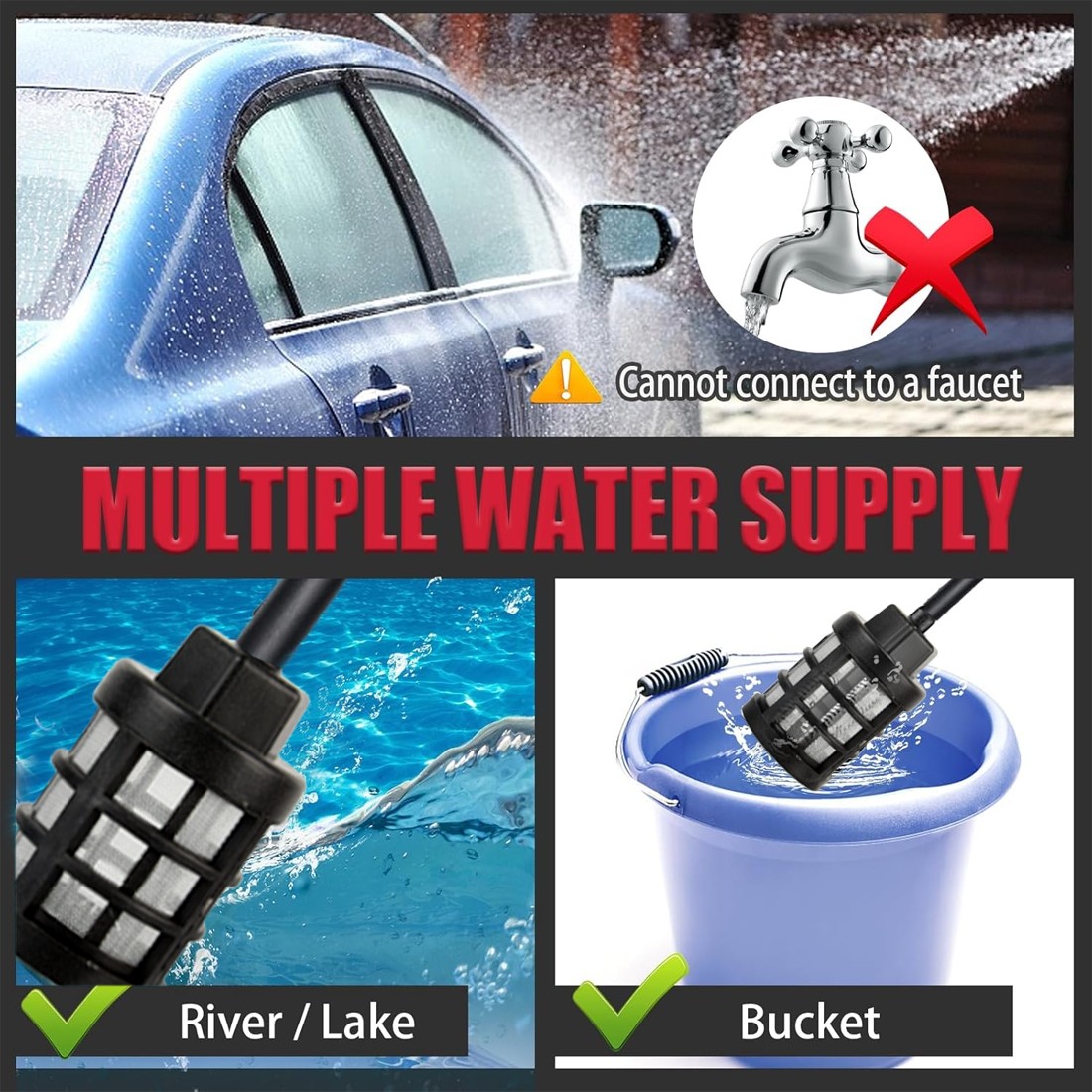 For Milwaukee18VCordless Car High Pressure Washer Gun Jet Water Wash Cleaner Gun