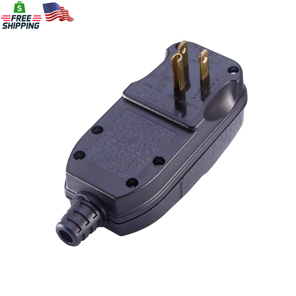 Replacement GFCI Plug for Pressure Washer Pool Pump 15Amp 3 Prong Circuit Breake