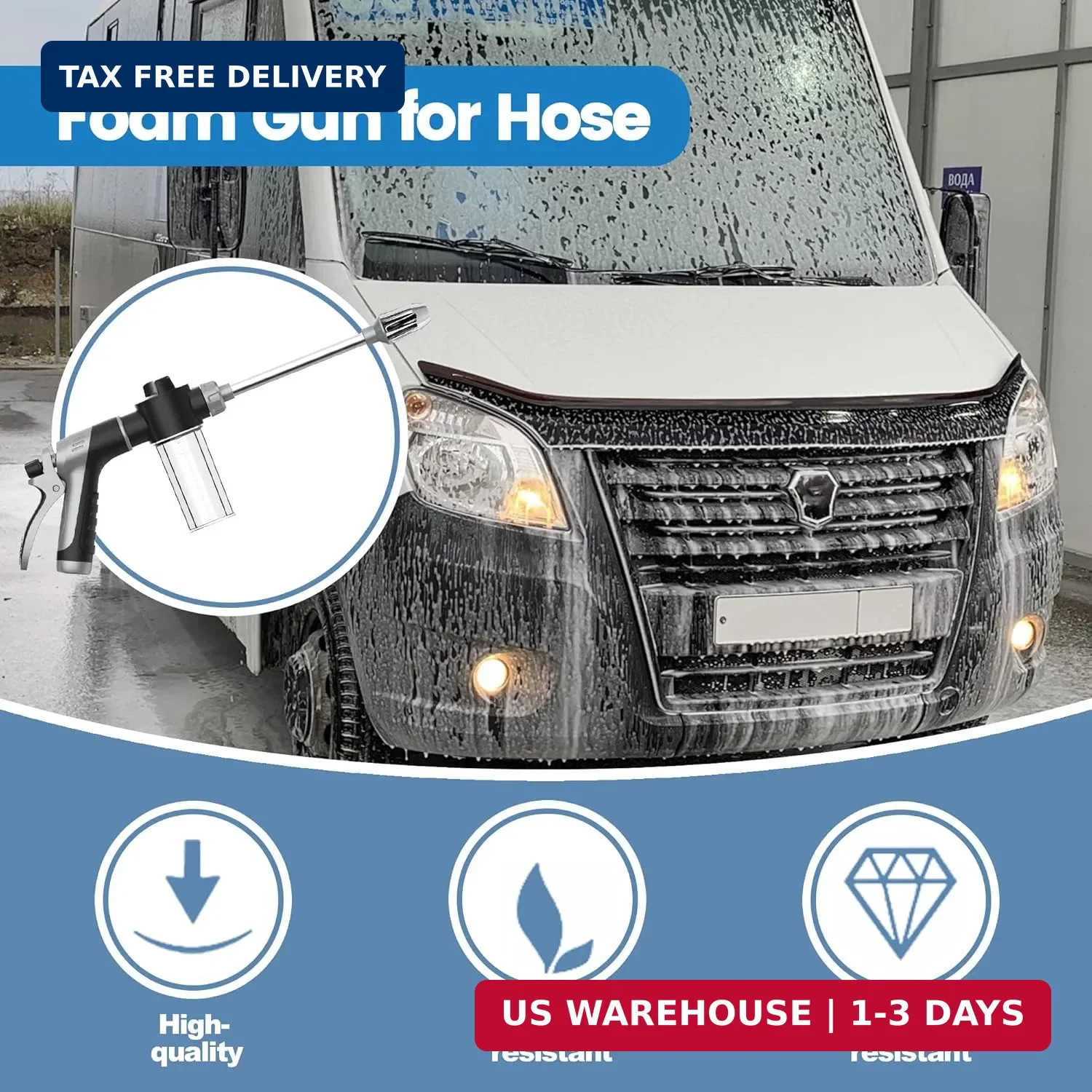 High Pressure Soap Sprayer for Garden Hose, Foam Gun Car Wash Sprayer with 3.5oz