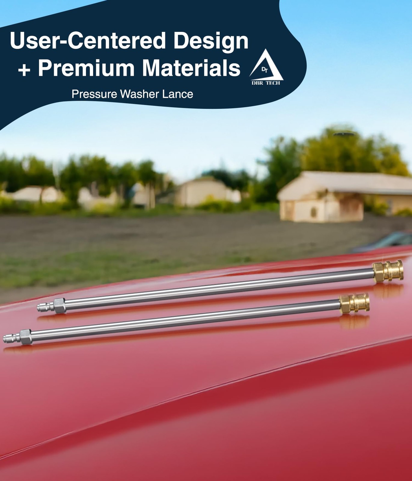 2 Pack 17 Inch Stainless Steel Pressure Washer Extension Wand 1/4″ Quick Connect
