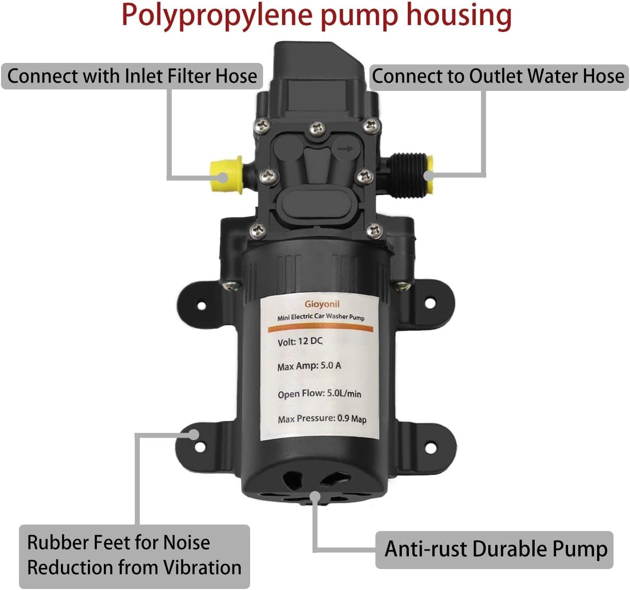 12V Electric Pressure Washer Pump Kit – Portable 100W Car Cleaning Solution