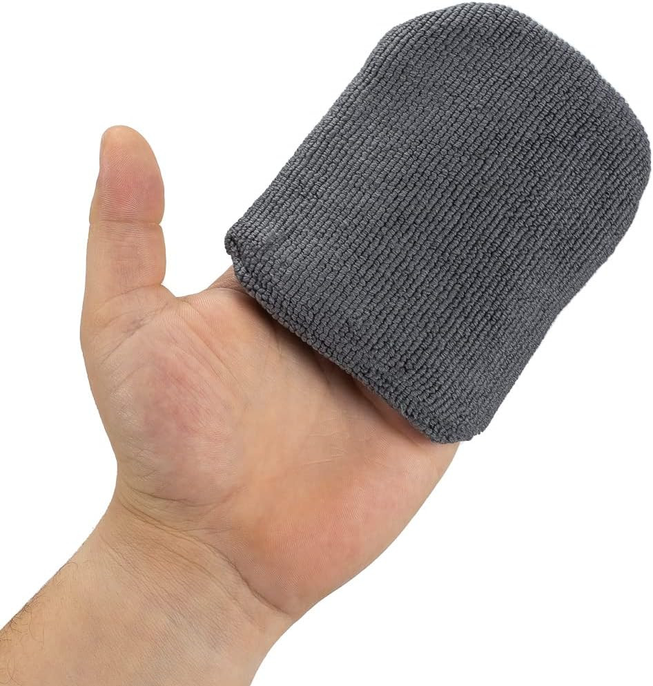 Universal 2-Piece Microfiber Coating Applicator – Soft, Thick Finger Pocket Desi