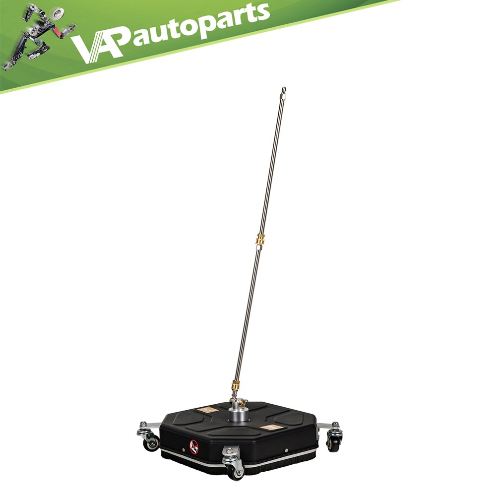 16″ Pressure Washer Surface Cleaner with 4 Wheels & 2 Extension Wands Black