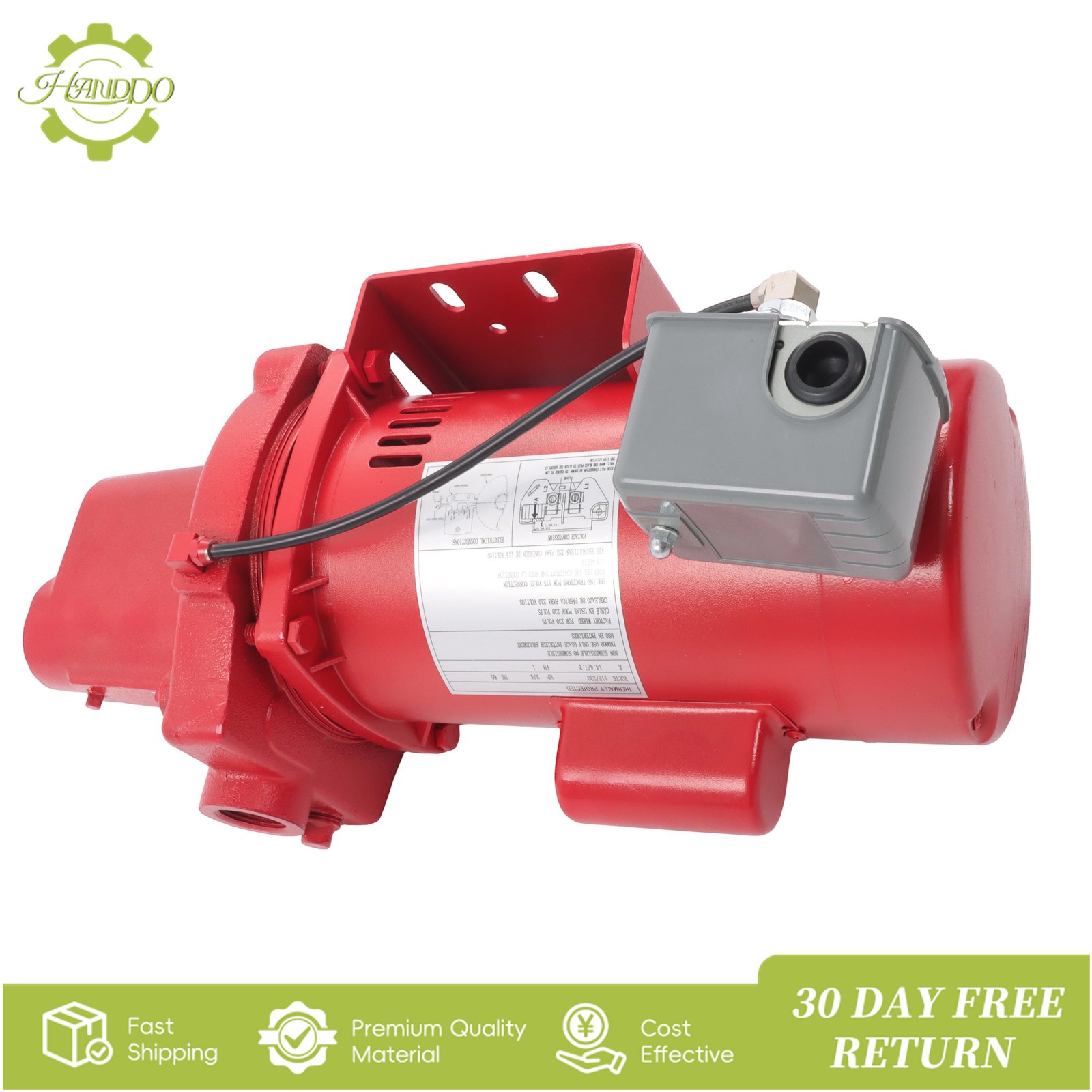 RJS-75-PREM 3/4 HP 16 GPM 115/230 Volt Premium Cast Iron Shallow Well Jet Pump