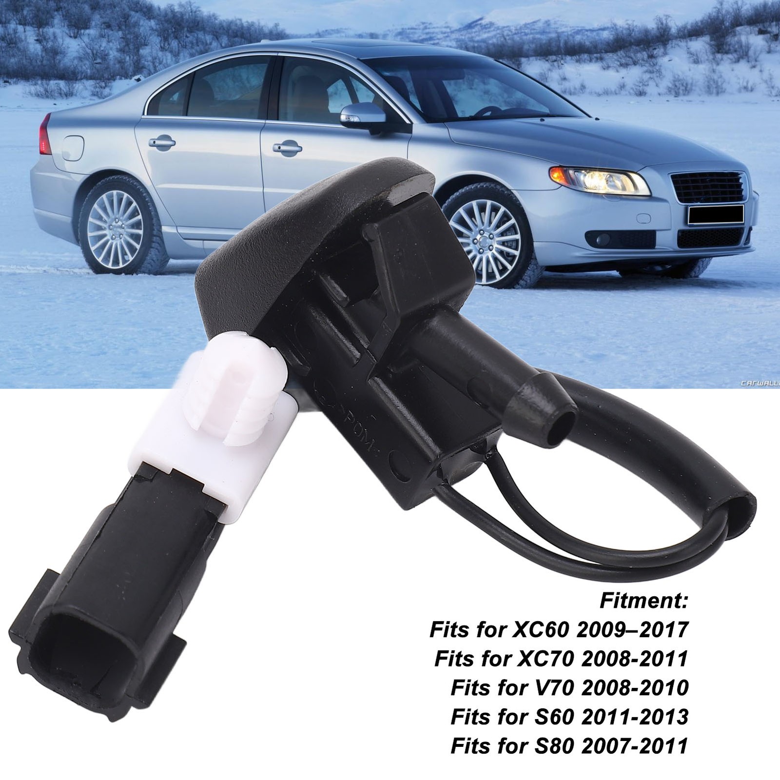 2-pack Washer Sprayer Nozzles Improve Driving Visibility For S60 EARE