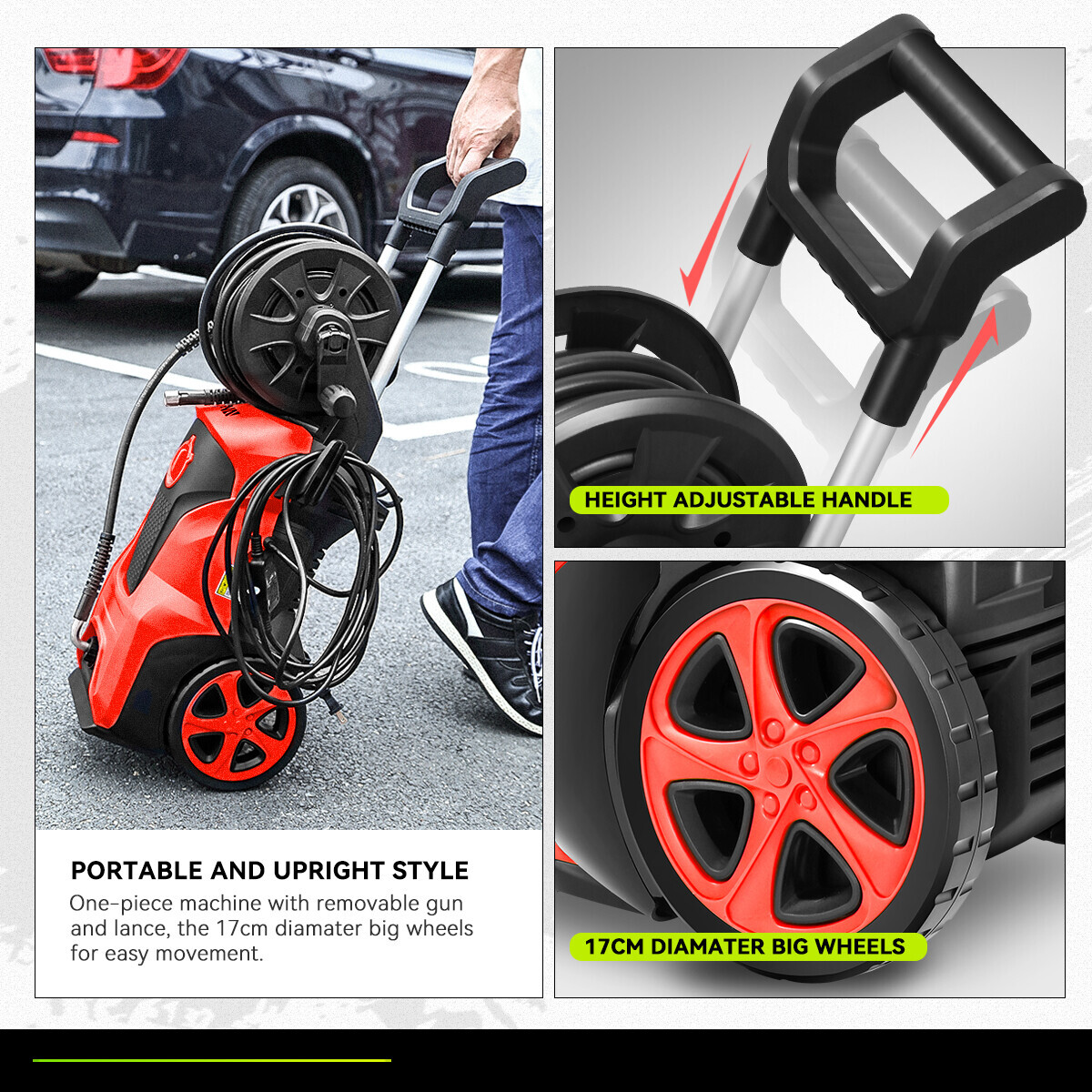 2176 PSI 2.4GPM High Pressure Power Washer Portable Electric Cleaner Machine