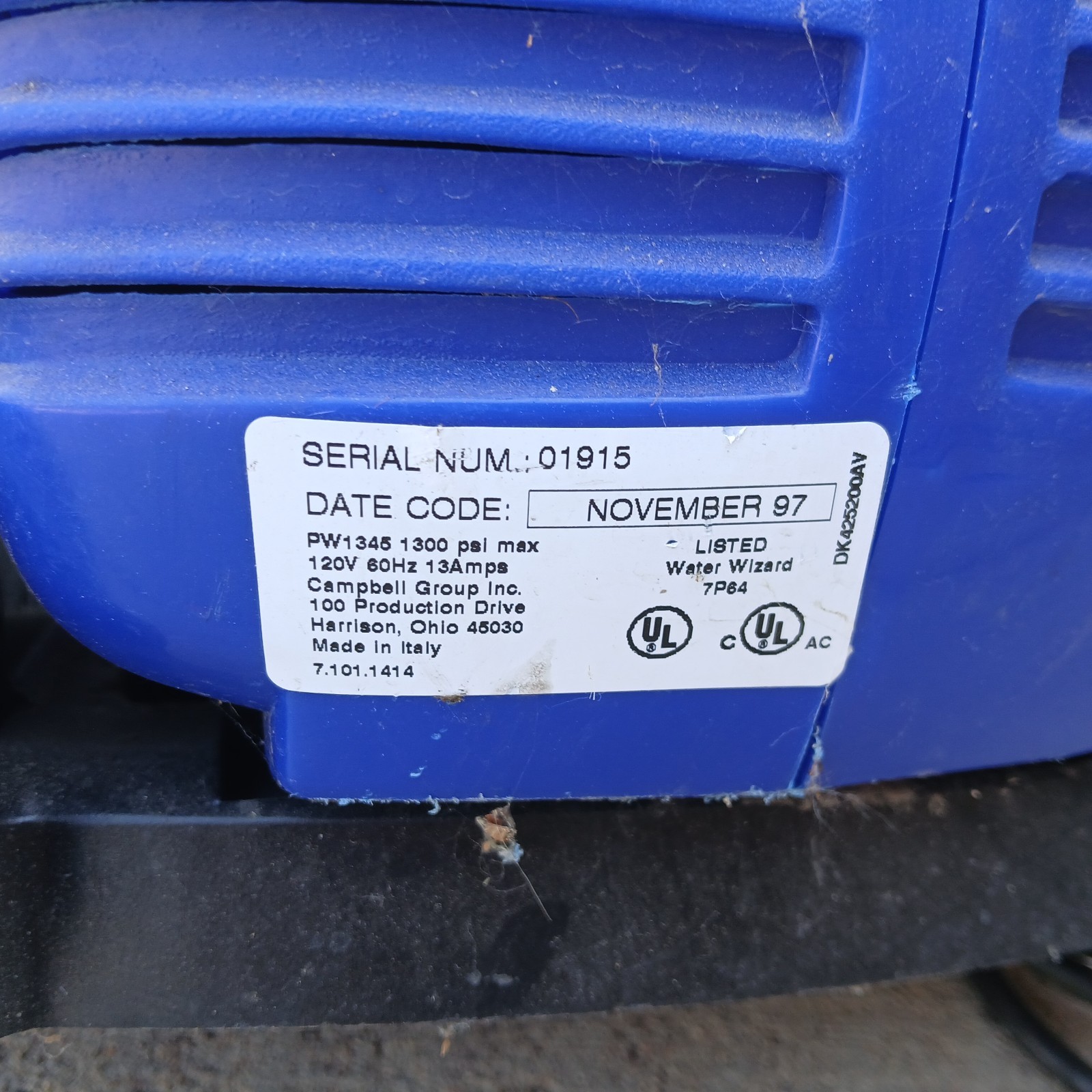 Campbell Hausfeld Electric Pressure Washer 1300 PSI