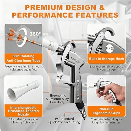 Tornado Detailing Car Cleaning Gun with Metal Nozzle | Interior Drying Air Gun |
