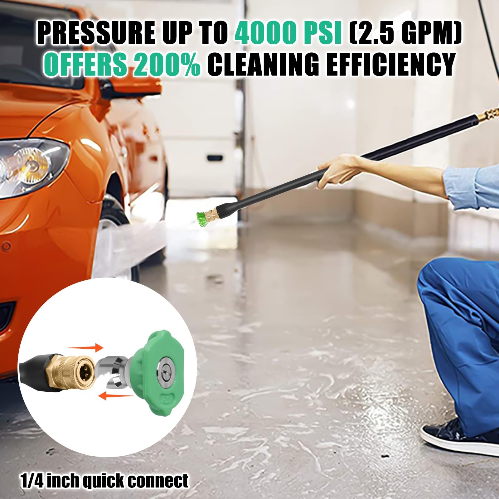 Pressure Washer Nozzles Tips – with Nozzle Holder, 1/4 Inch Quick Connect for…