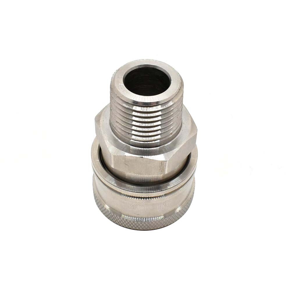 Interstate Pneumatics PW7224 1/2 Inch NPT Male Stainless Steel Coupler 5200 PSI
