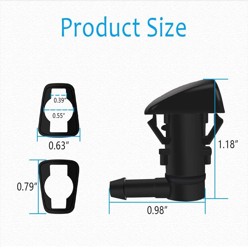 2 PCS Front Windshield Washer Nozzles, Front Windshield Washer Nozzle Wiper Spra