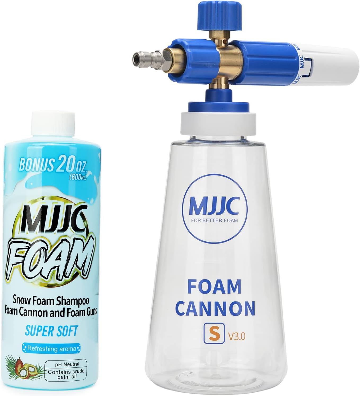 Foam Cannon S V3.0 (Thicker Snow Foam Technology) with 1/4 Inch Quick Connector