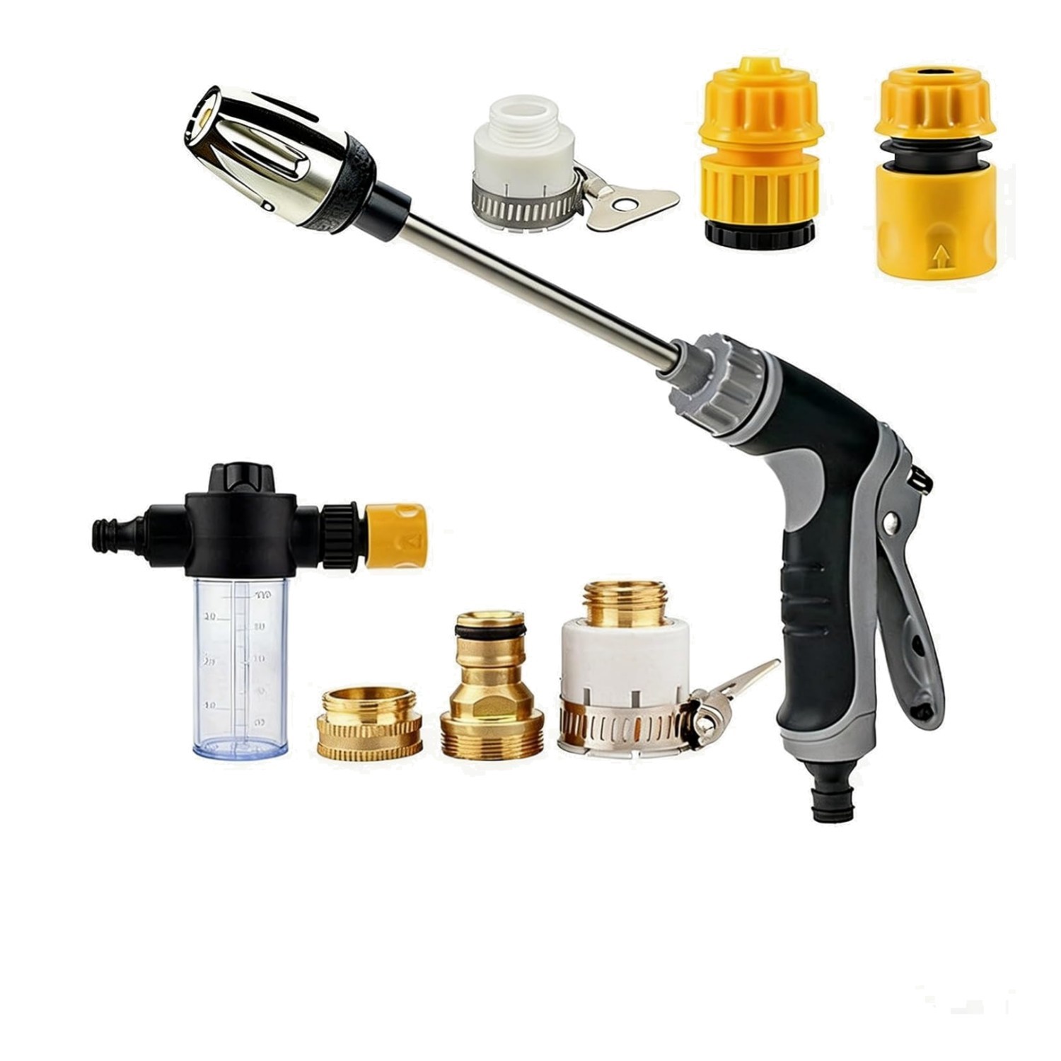 Pressure Washer with Stainless Steel Long Handle, 3 Adjustable Spray Modes, Suit