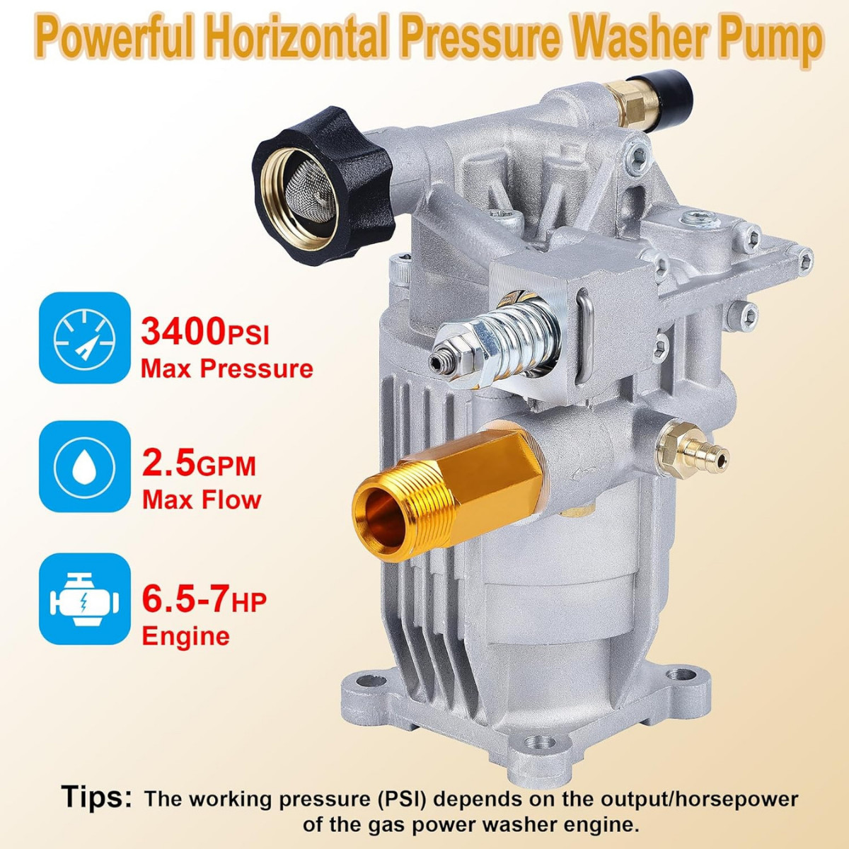 Pressure Washer Pump 3400 PSI for Honda GC160 GC190 GC135 GX140 GX160