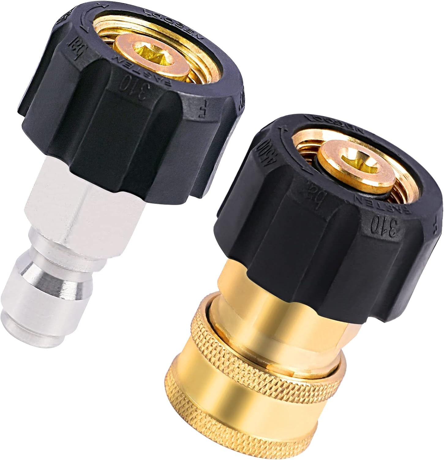 Pressure Washer Adapter Set M22 14mm to 3/8 Inch Quick Connect 4500 PSI