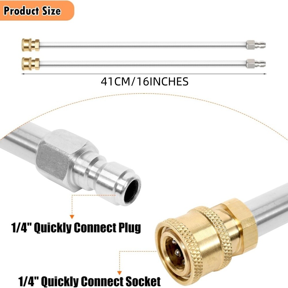 High Pressure 5800PSI Car Power Washer Gun Spray Wand Lance Nozzle and Hose Kit
