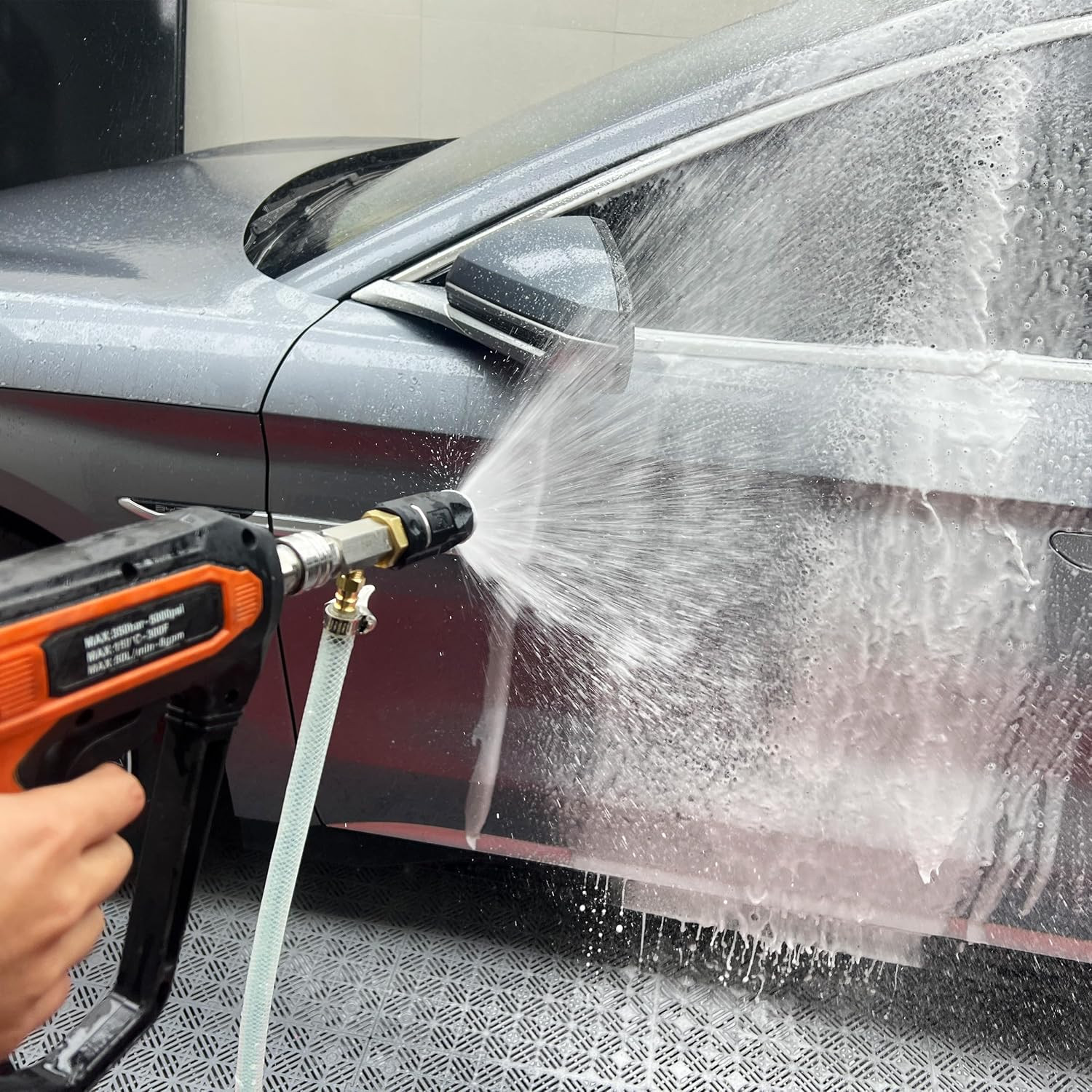 Adjustable Pressure Washer Long Range Nozzle 4-4.5 GPM with 45 FT Braid Hose, Do