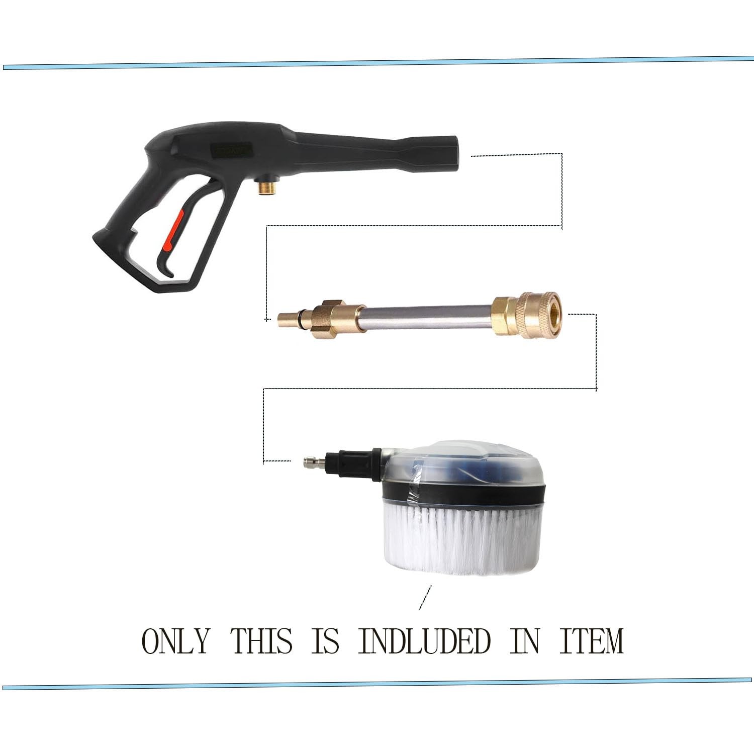 1/4” Rotary Wash Brush for Pressure Washers Pressure Washer Brush