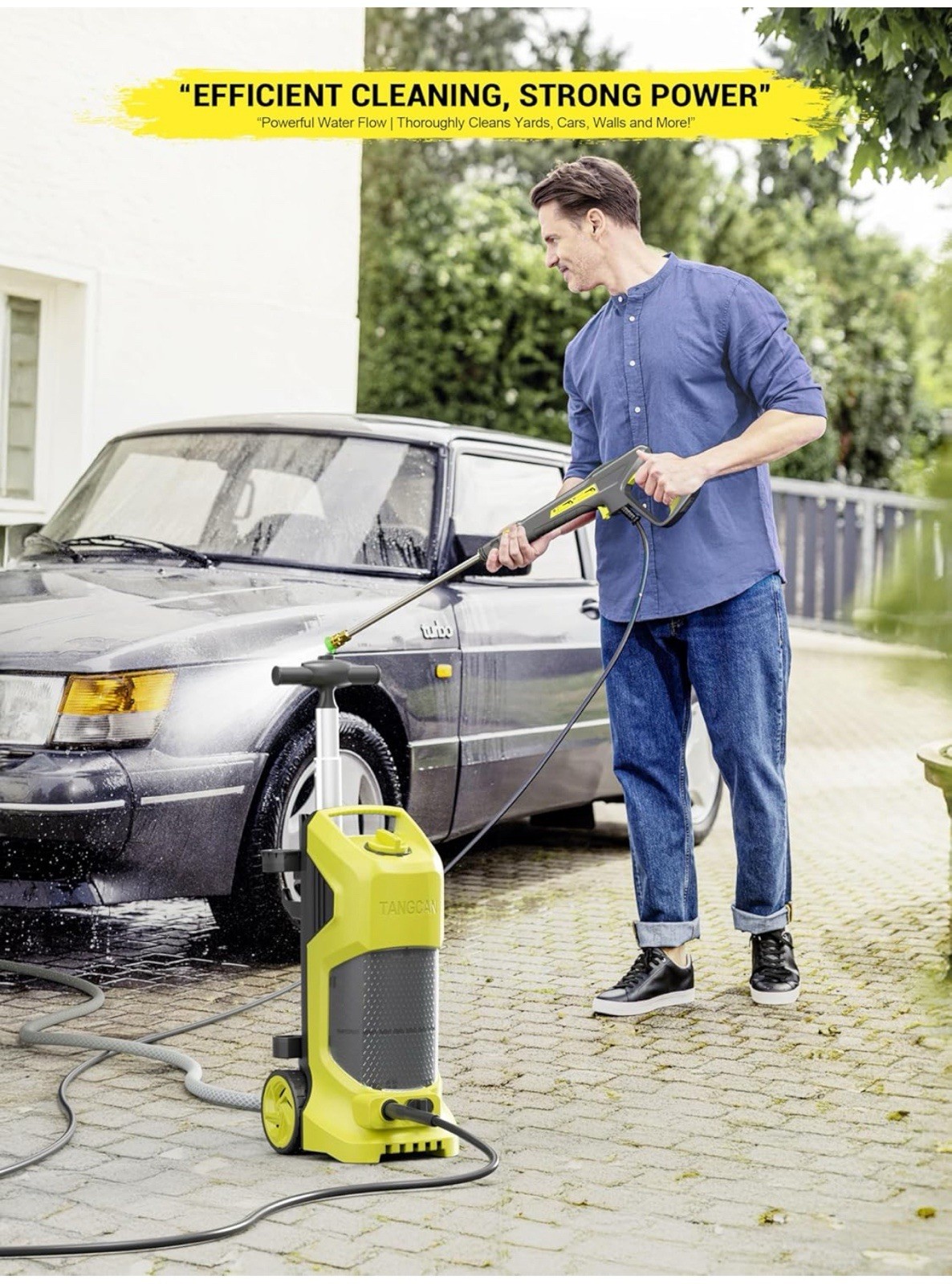 Powerful Electric High Pressure Washer 3800PSI Max 2.6 GPM Power Washer 1800W