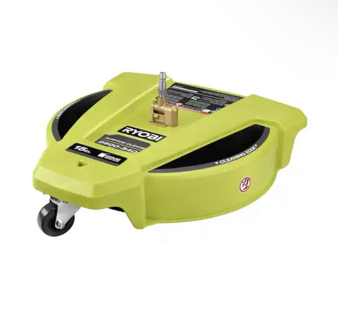 RYOBI 15 in. 3400 PSI Gas Pressure Washer Surface Cleaner w/Caster Wheels