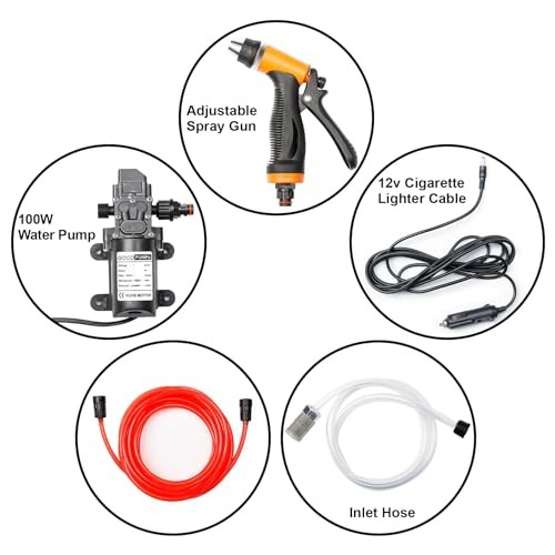 Portable Intelligent Electric Pressure Washer Pump 100W 160 100 W-Black hose