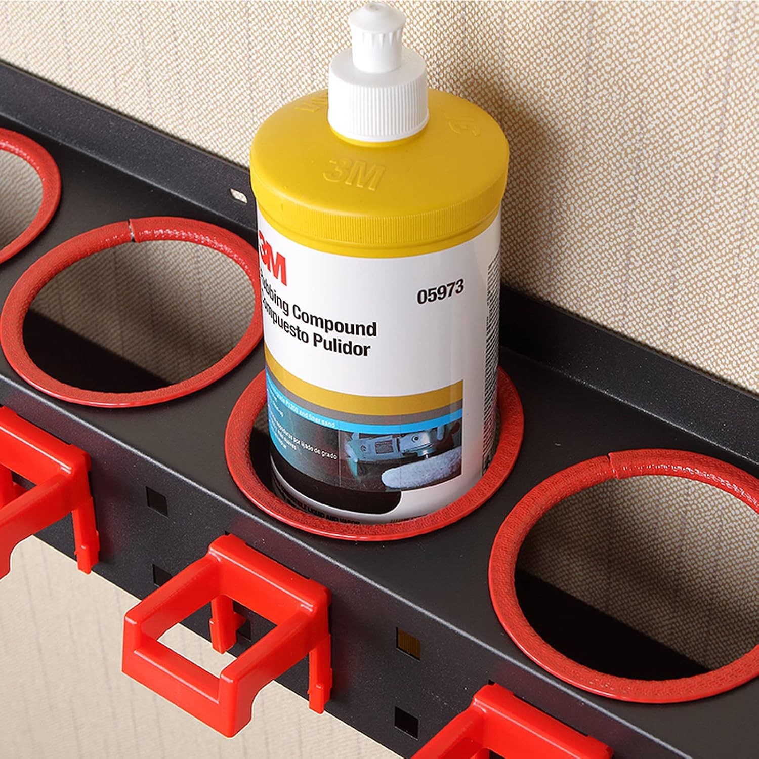 Spray Bottle Storage Rack Hanging Rail Car Beauty Shop Accessory 1, Black Red