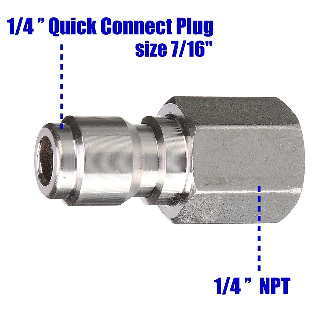 Female Connector Connection 1/4 Inch 11.8mm External Diameter Insert Male Head
