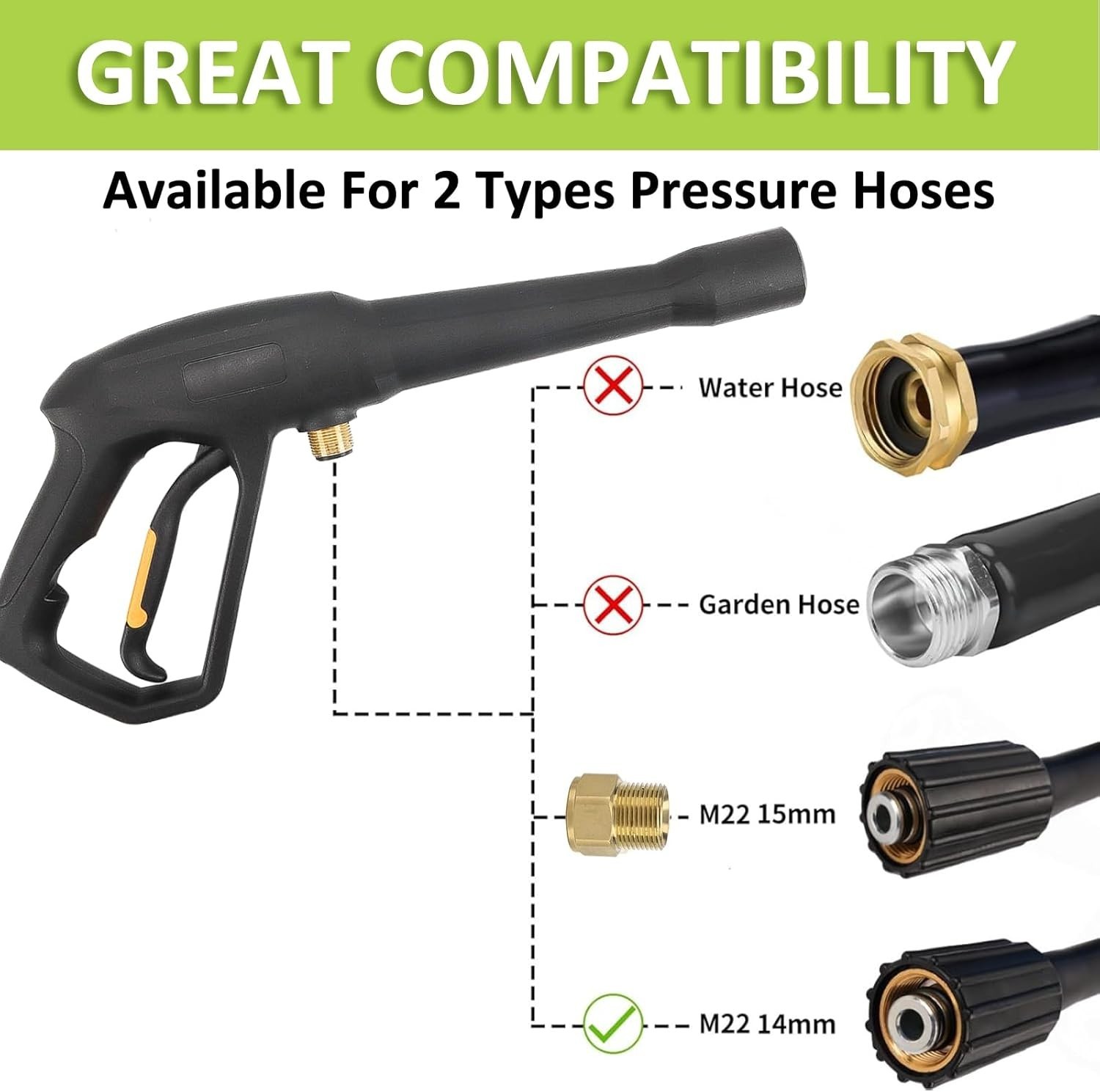 Replacement Spray Gun with Extension Wand & M22-15 Connector