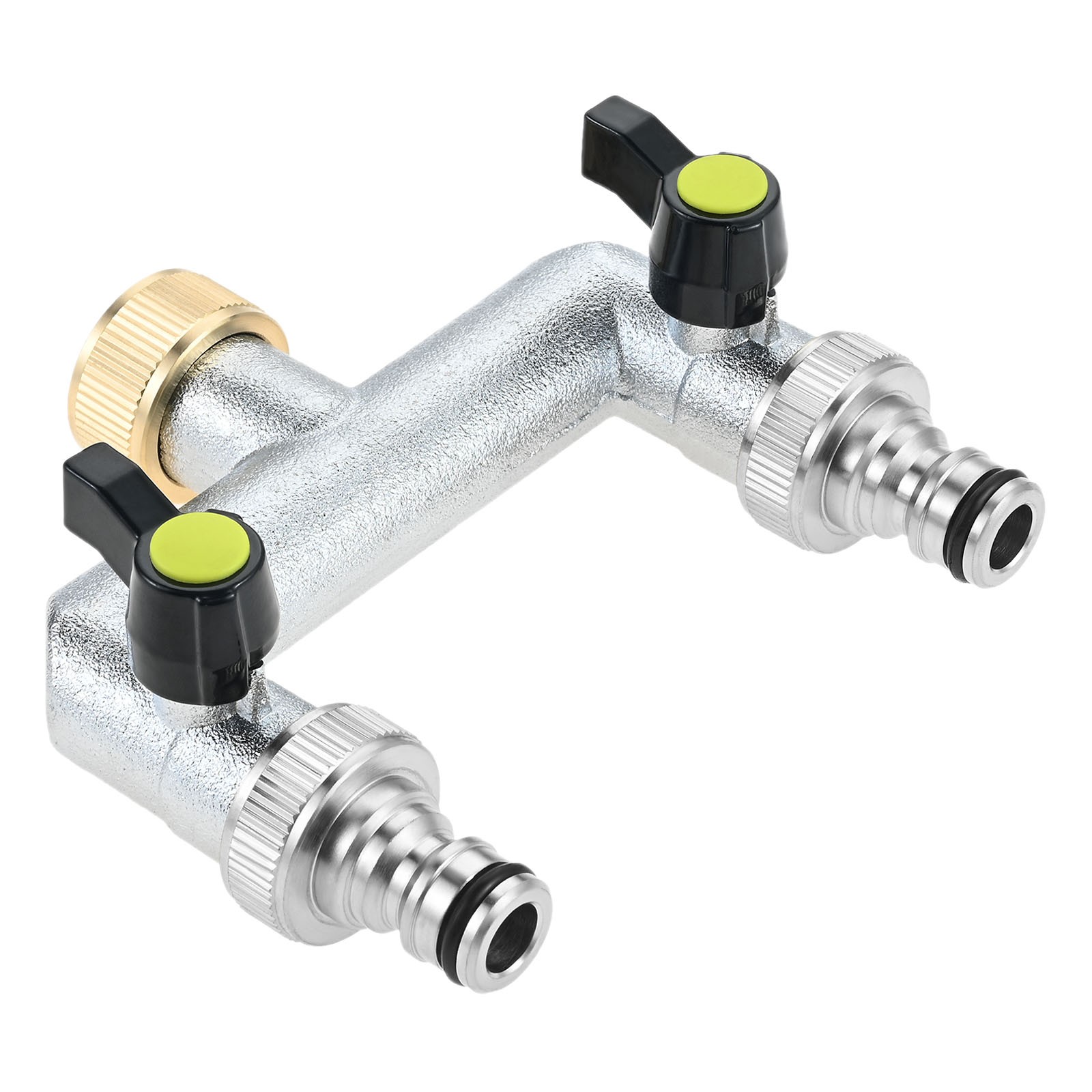 2-Way Tap Water Connection Distributor Kit Brass Parts 3/4″ with Shut-off Valve