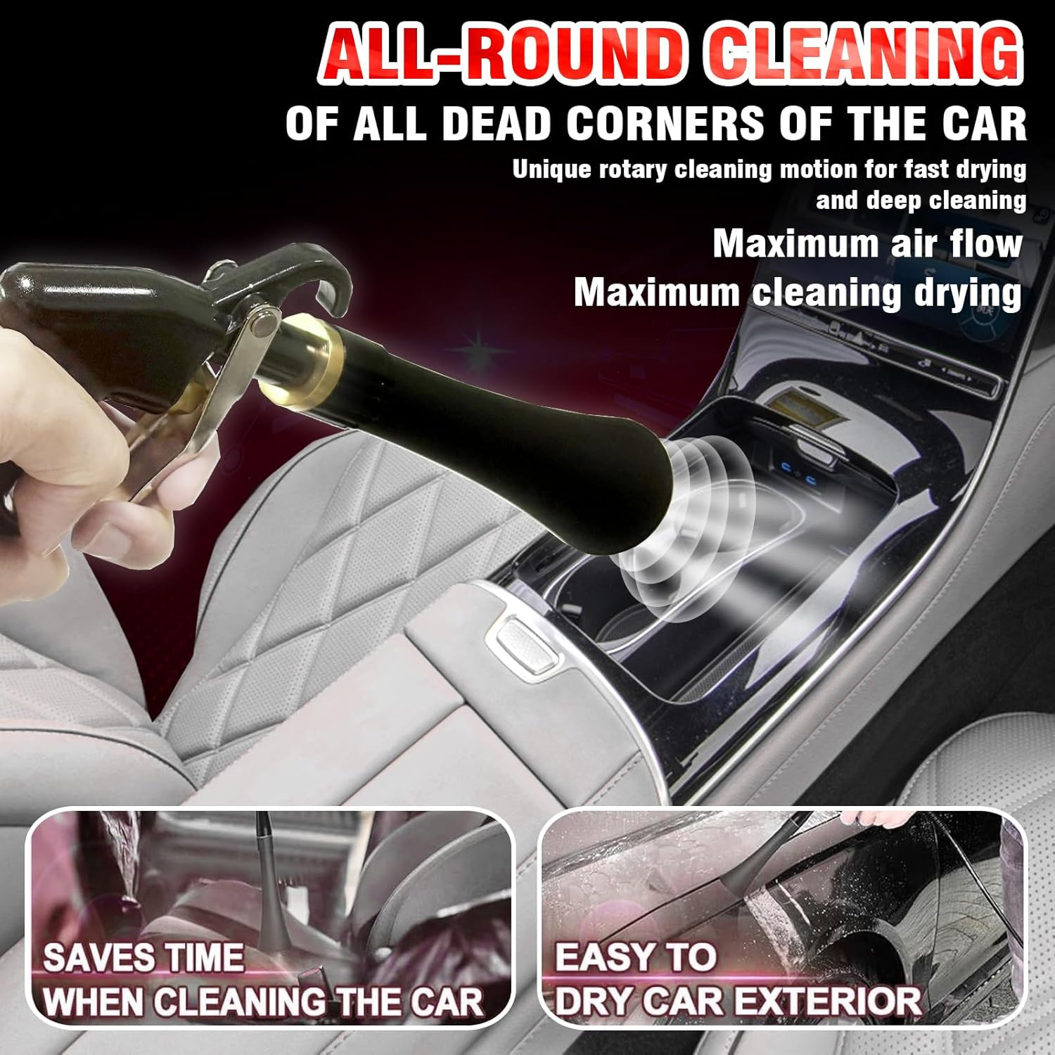 High Pressure Car Interior Spraying Washing Gun with 2 Set Nozzle Sprayer Connec