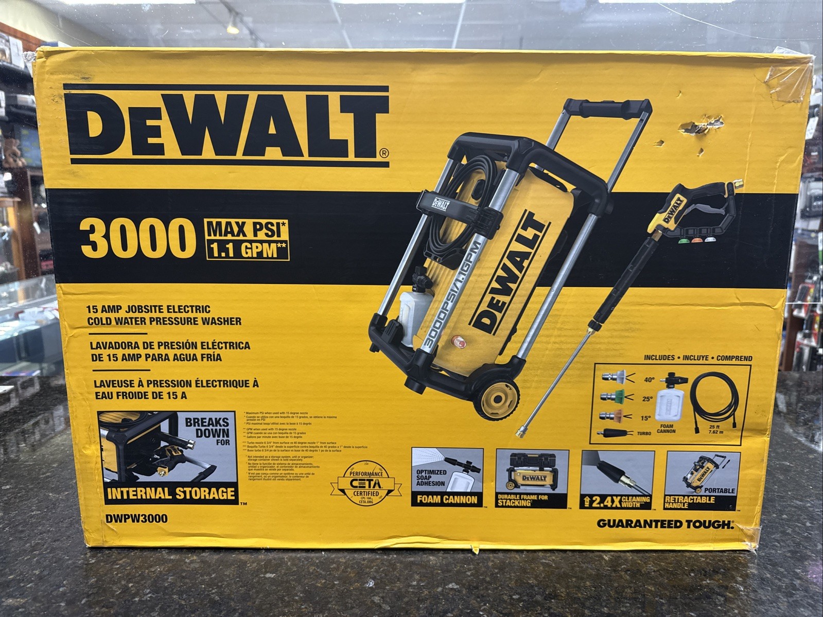 NEW Dewalt DWPW3000 3000 PSI Cold Water Electric Pressure Washer