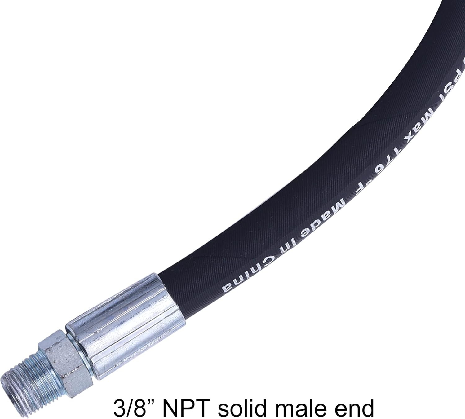 Flexible 4 FT Pressure Washer Whip Hose with Steel-Wire Braid for Heavy Use