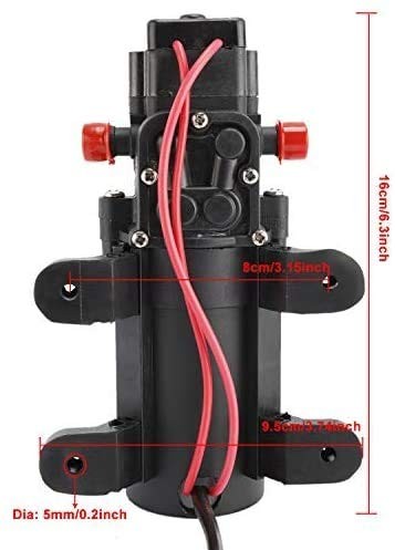 12v Water Pressure Diaphragm Pump Self Priming Pump 4.3 L/min 1.1 GPM 35 PSI …