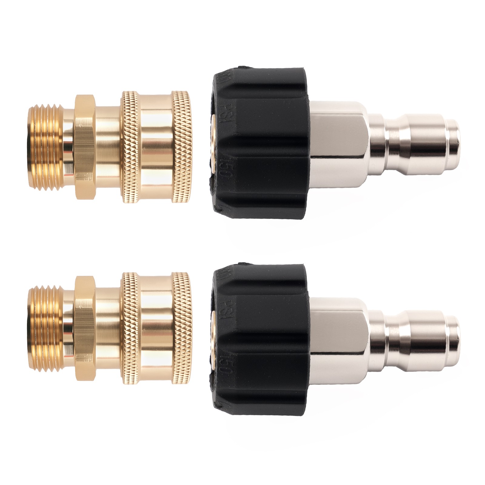 4x M22-14mm to 3/8” Quick Connect Pressure Washer Adapter M22 Swivel 5000PSI