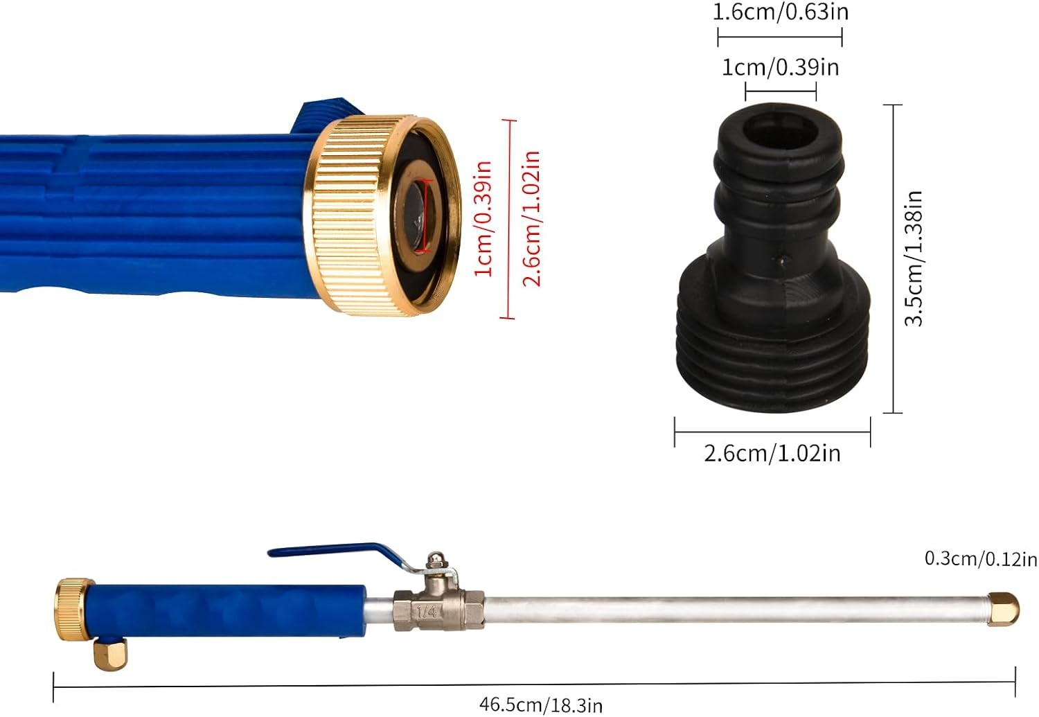 2-in-1 Hydro Jet Garden Hose Power Washer Wand High Pressure Water Nozzle