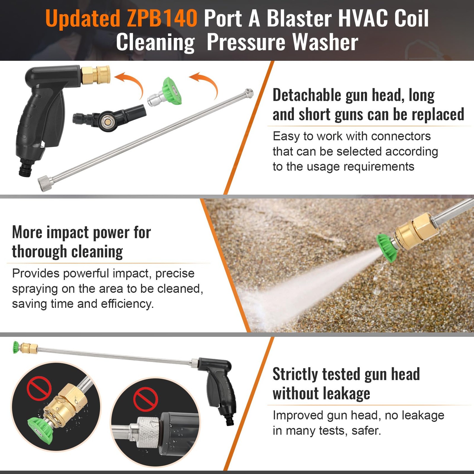 ZPB140 Port A Blaster HVAC Coil Cleaning Sprayer Coil Jet Cleaner AC 120V 80W