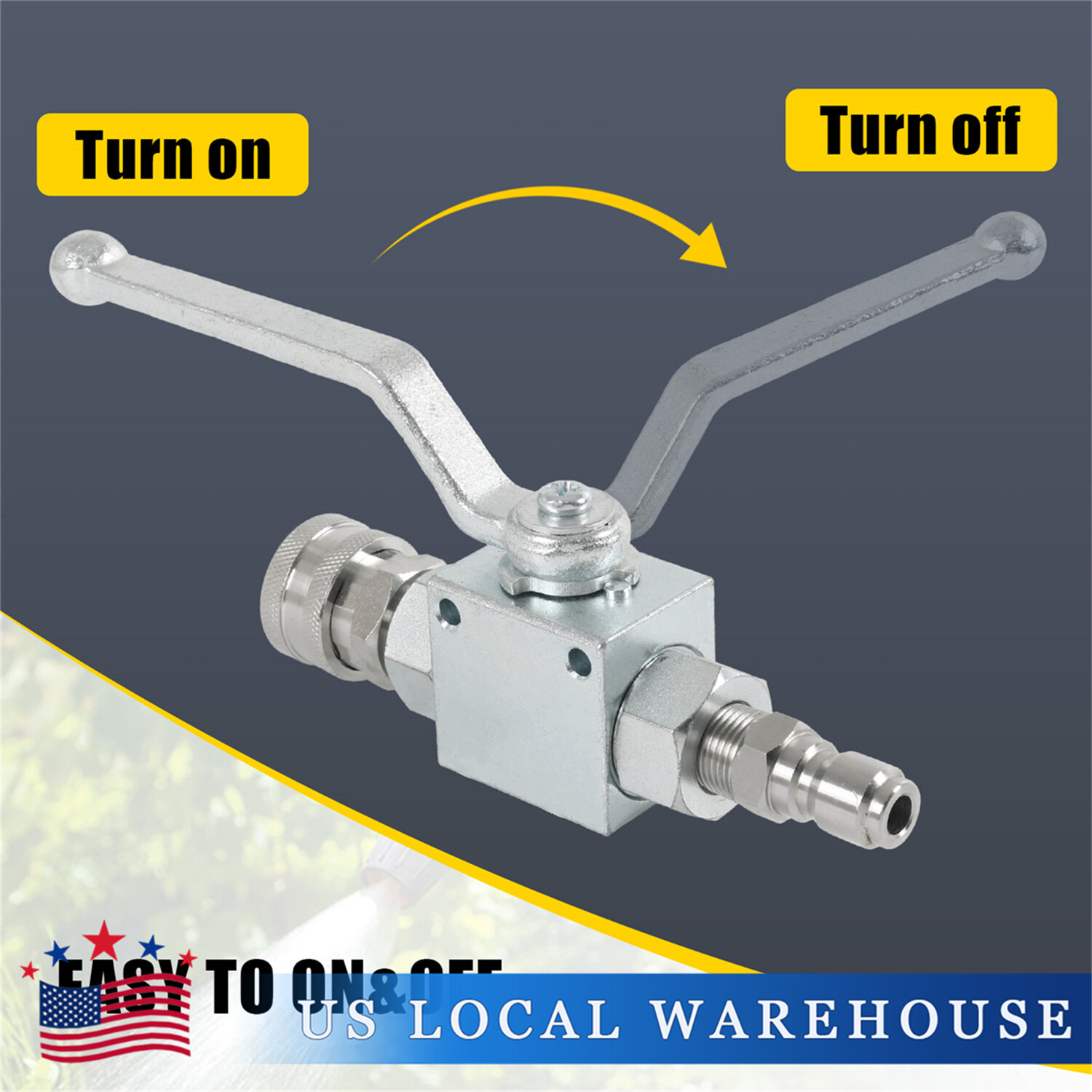 Steel High Pressure Washer Ball Valve Kit, 3/8 Inch Quick Connect 4500 PSI