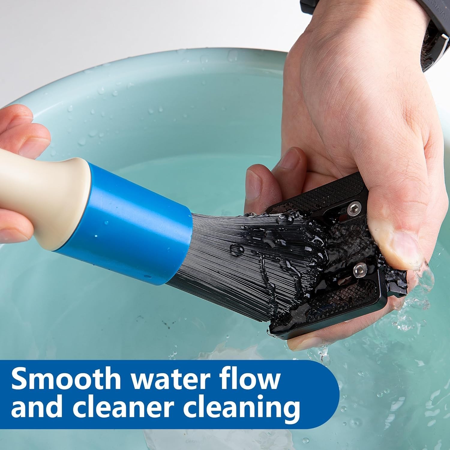 Cepillo para lavado de piezas resistente con manguera de 31 pulgadas