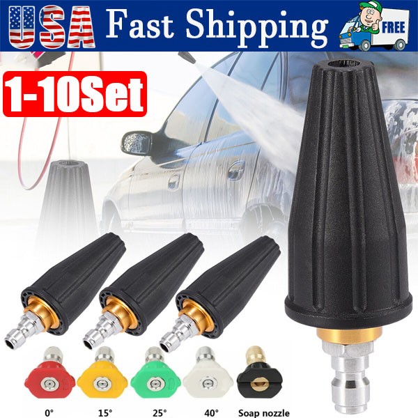 4.0GPM High Pressure Washer Rotating Turbo Nozzle Spray Tip 4000PSI 1/4″ Quick