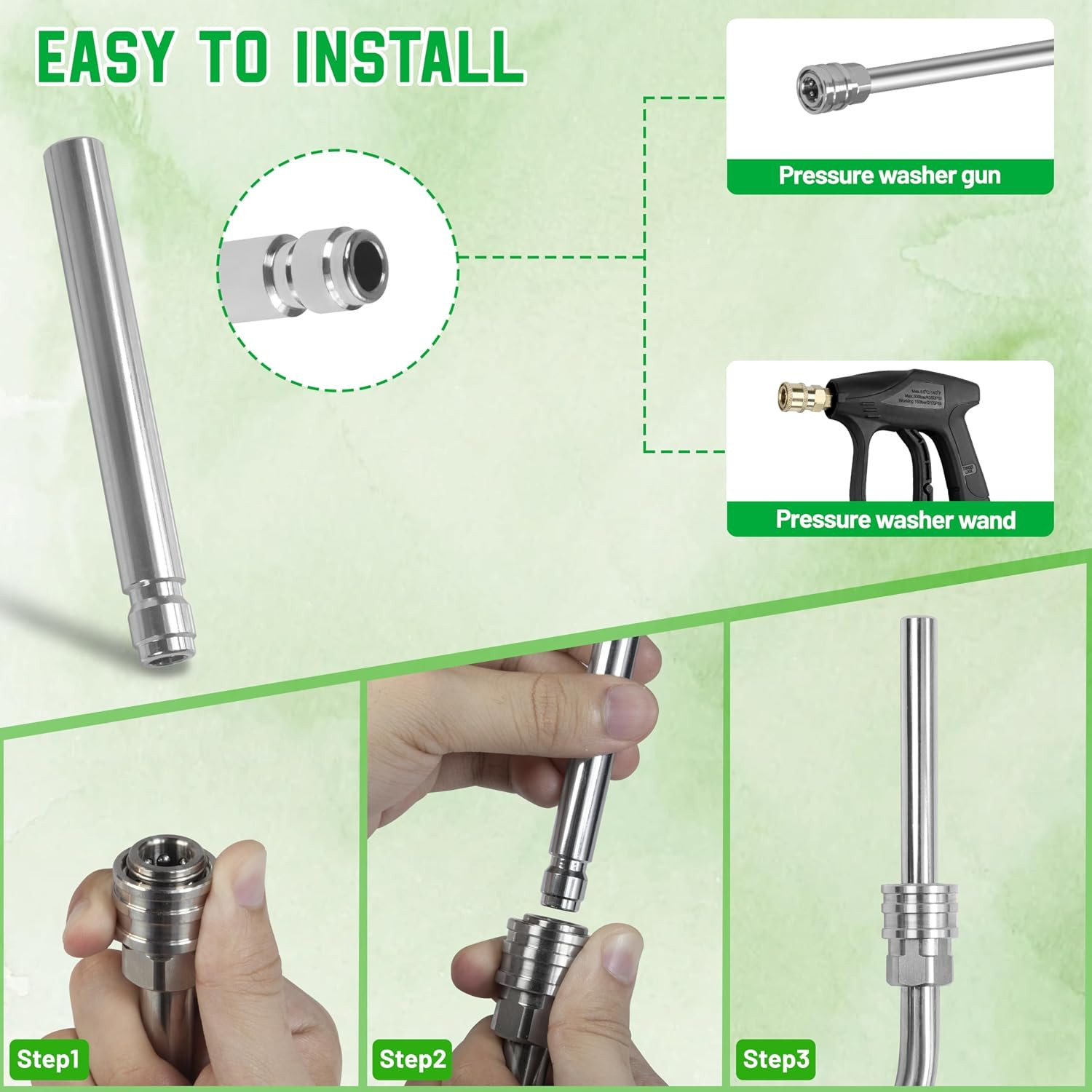 Pressure Washer Long Range Chemical Nozzle – 1/4” Quick Connect Shooter Tip, Co