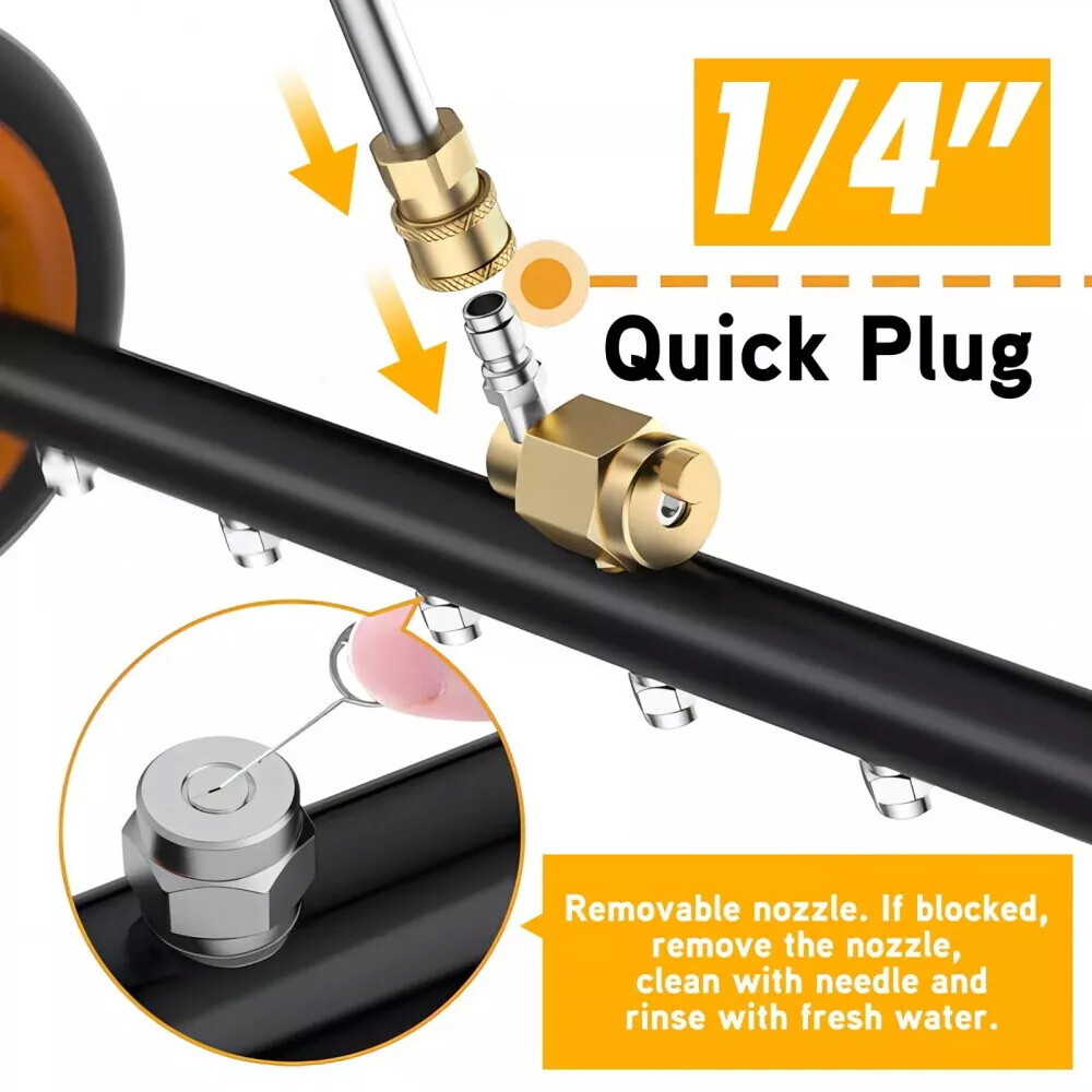 24″ Pressure Washer Water Broom Undercarriage Cleaner Driveway Surface Cleaner