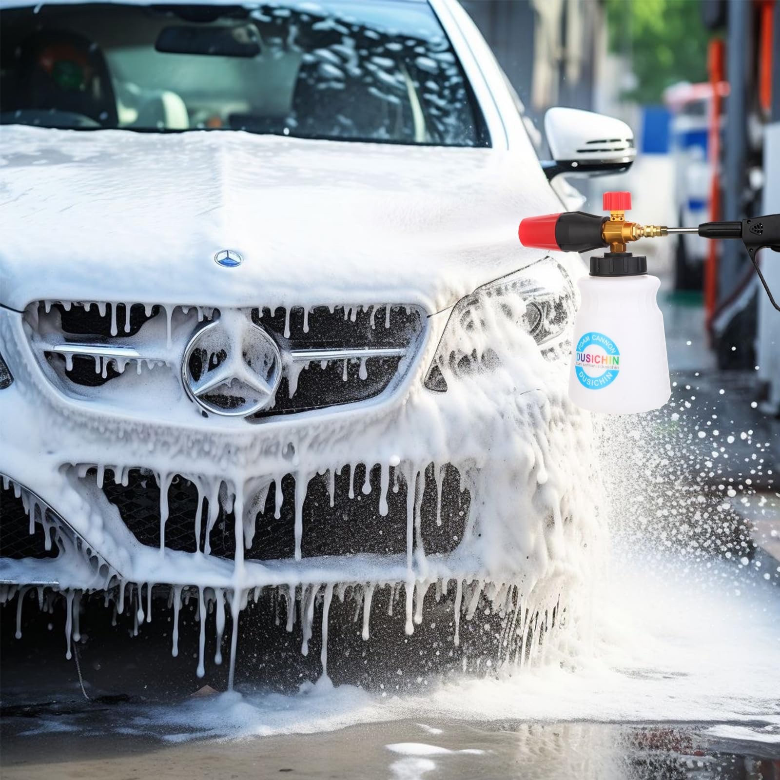 Foam Cannon Car Wash 4000 PSI Pressure Washer, Adjustable Nozzle, 1L Soap Contai