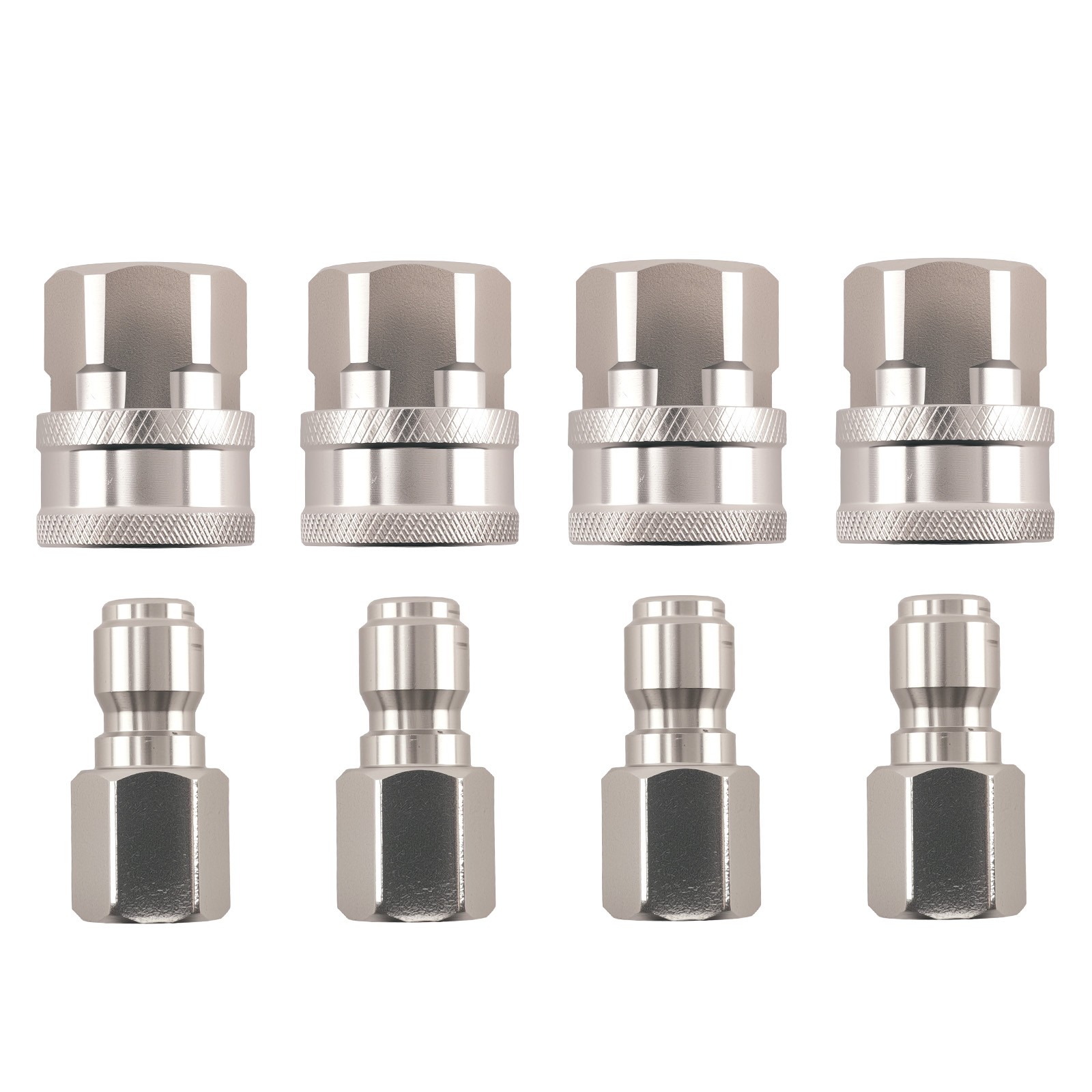 NPT 3/8″ Quick Connect Adapter for Pressure Washer Hose Pump Stainless 8PCS