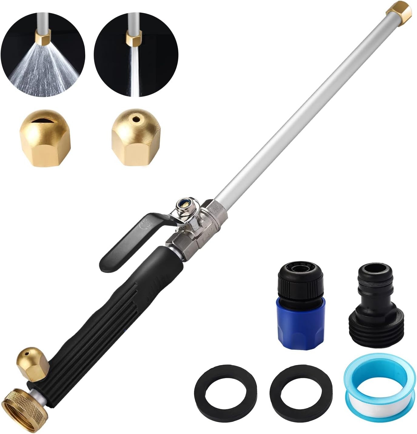 Upgraded Hydro Jet Garden Hose Wand, High Pressure Washer Tool