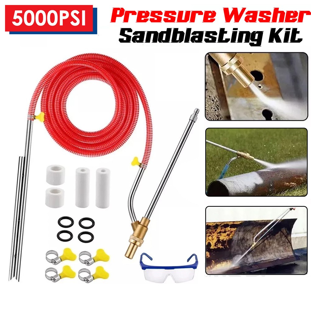 5000 PSI Sandblasting Kit for Pressure Washer Sand Blaster Attachment Power US